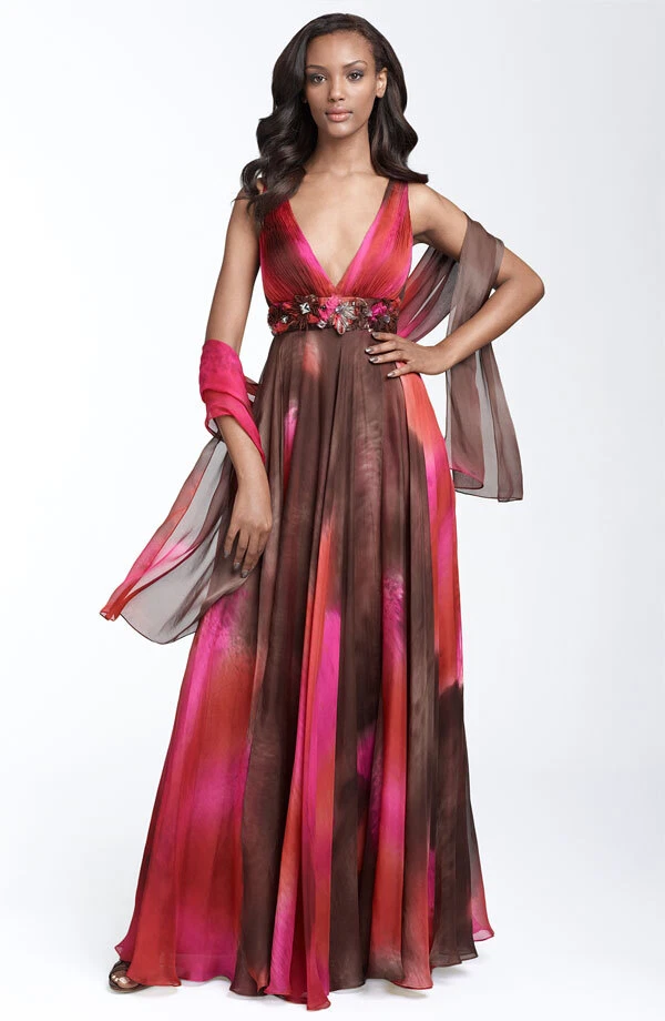 Silk chiffon gown discount