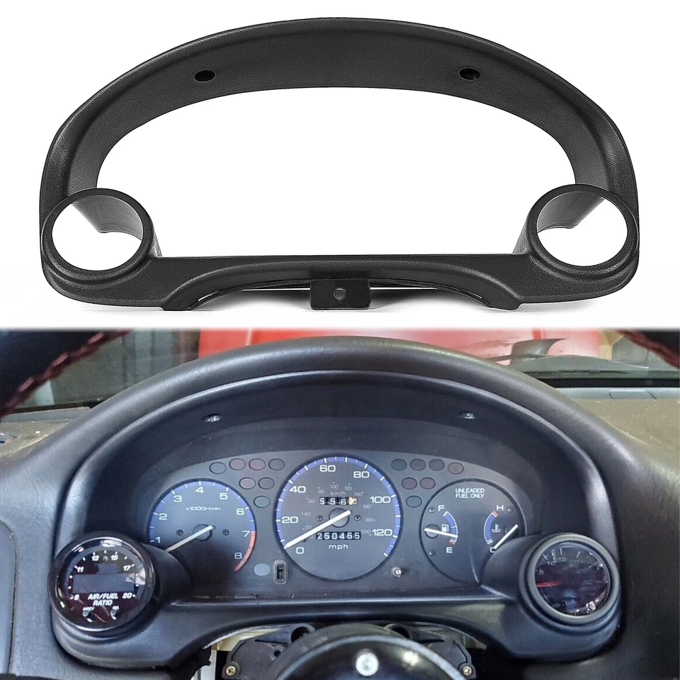 PARA 1996-2000 Honda Civic Si EK EM1 Doble Calibre Cluster Pod Medidor Bisel 52mm-60mm Foto 2 de 4