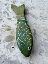 Vintage Studio Art Wooden Fish Hand Held Castanet/Clapper - Hand Paint Nautical