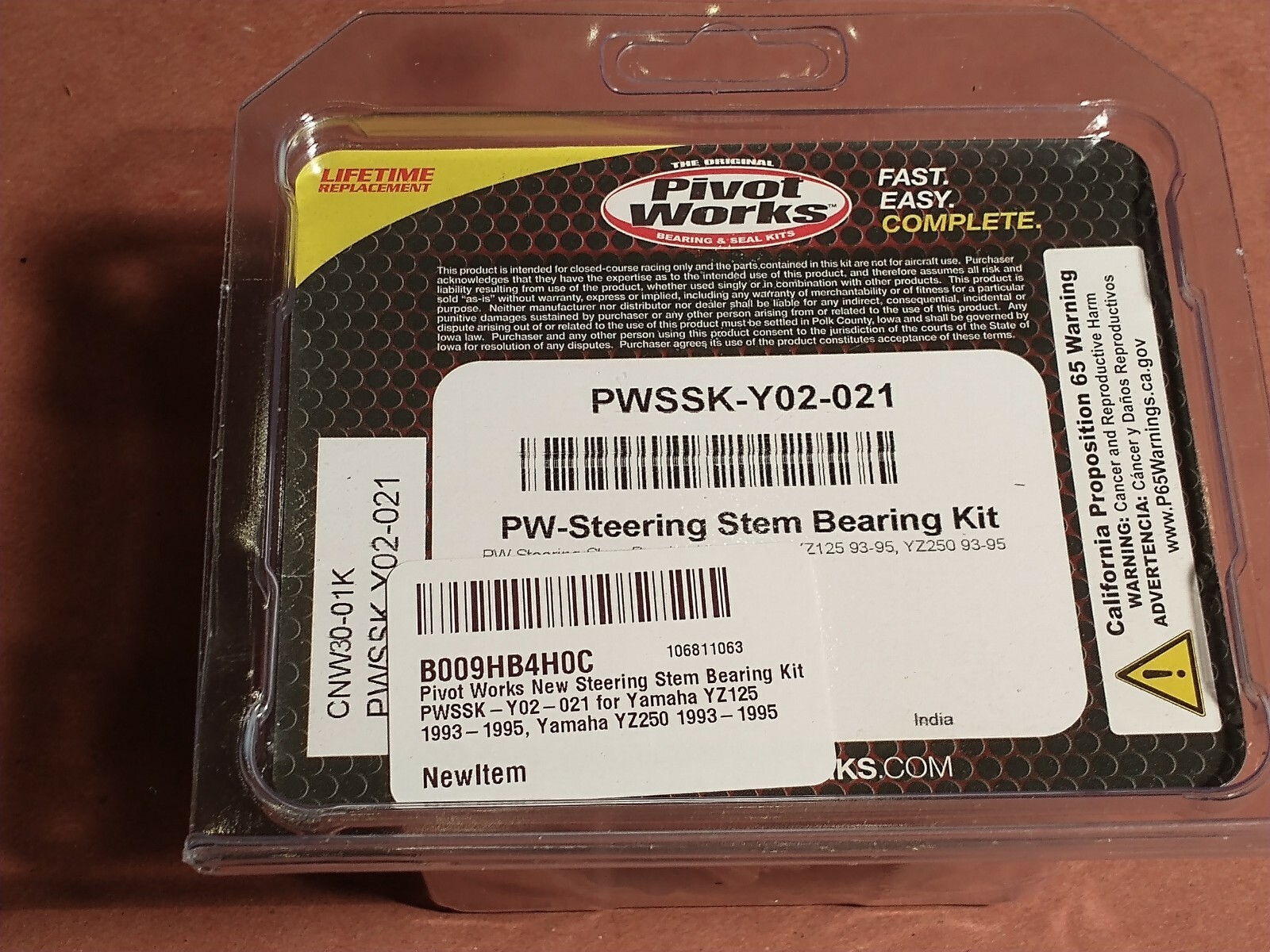 9395 Yamaha YZ125 YZ250 Steering Stem Triple Tree Bearing Seal Kit