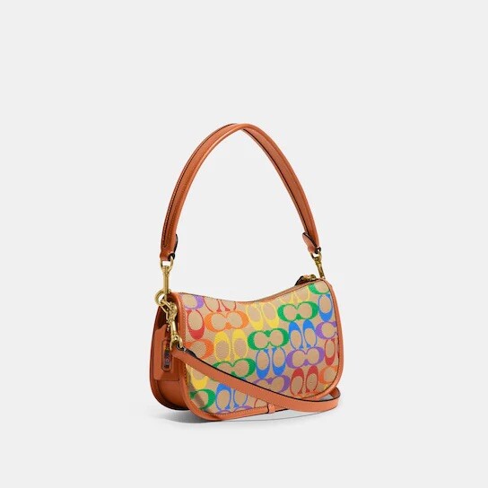 COACH SWINGER Pride Crossbody Shoulder Rainbow Signature Canvas