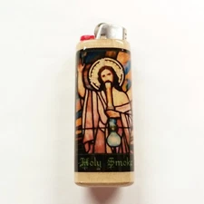 Holy Smoke Jesus Smoking Lighter Case Holder Sleeve Cover Fits Bic Lighters