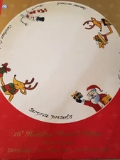 Holiday Magic Ashley Cooper Christmas Xmas Platter Reindeer Santa Snowman