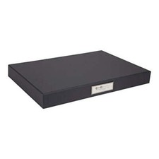 Bigso Sven Fiberboard Classic Hinged Document Box  Dark Grey