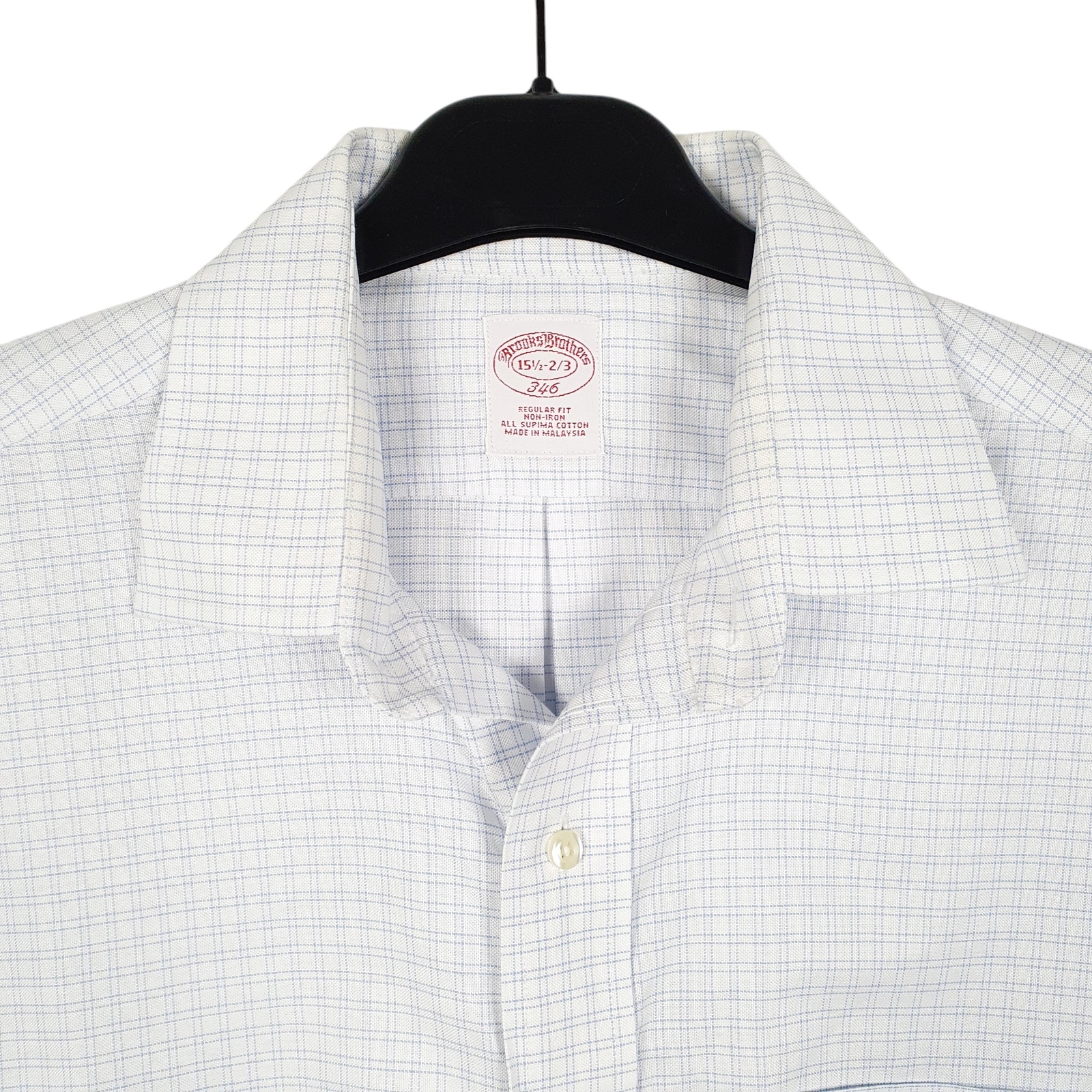 BROOKS BROTHERS White Check Shirt Long Sleeve Casual Cotton Mens M image 2