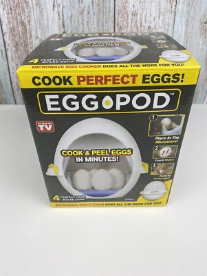 Egg Pod Microwave Egg Cooker - Perfectly Cooks Eggs and Detaches the Shell - New
