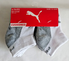 Puma Infant Boys No Show Socks 6 Pack Size 12-24 Months Cushioned New
