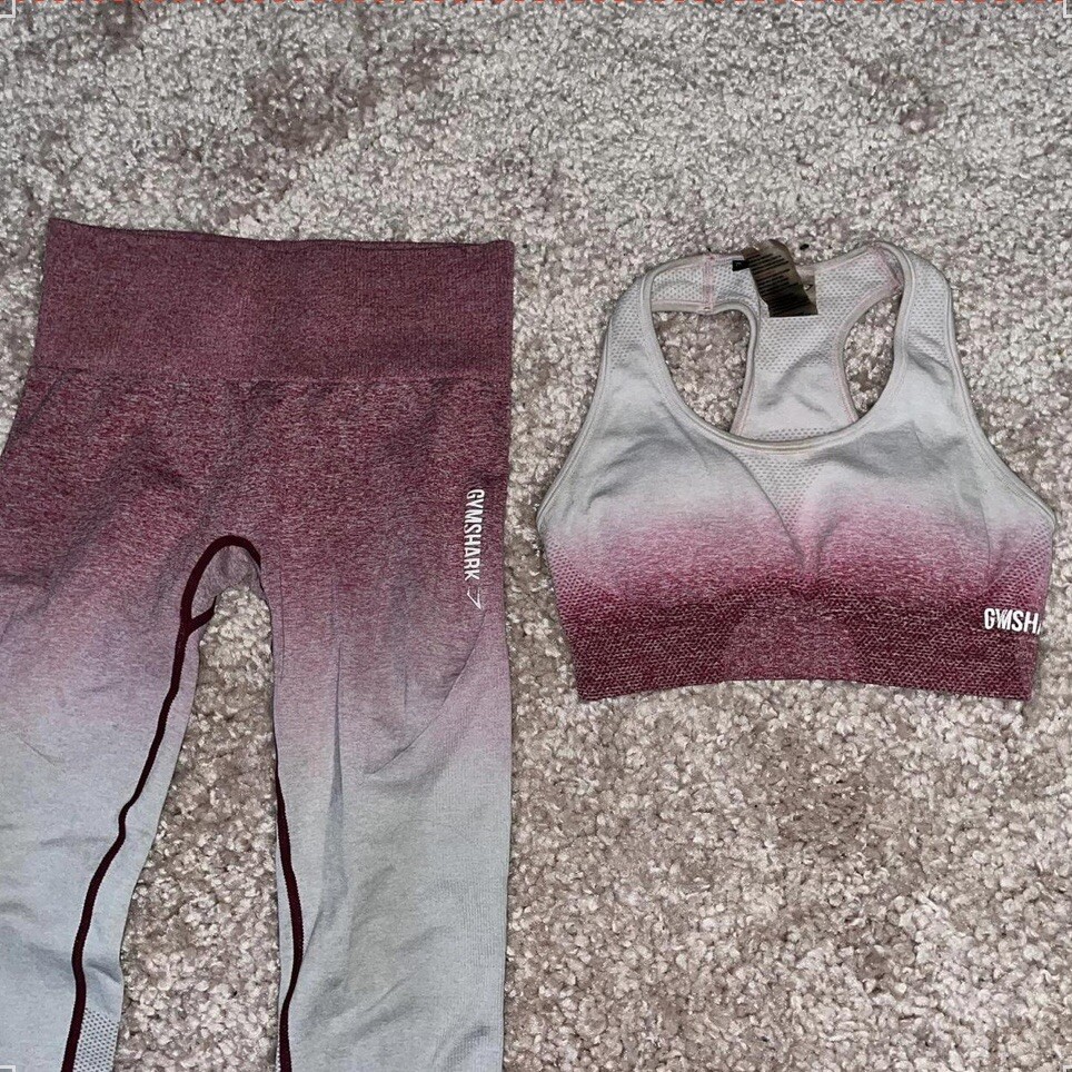 Pink Ombré Gymshark Leggings and Sports bra size small