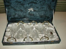 Schott Zwiesel Crystal 24% Pbo & Sterling Silver Champagne glasses