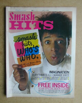Smash Hits. June 9-22, 1983. Imagination, Eurythmics, H2O, Orange Juice etc