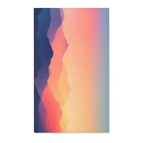 Gradient Mountain Area Rug - Soft Boho Decor, Living Room Accent, Bedroom Mat - Picture 8 of 19