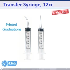MONOJECT TYPE DENTAL IRRIGATION CURVED TIP SYRINGE - 12 CC Pack OF 10, Graduated
