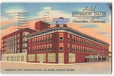 Postcard 1954 Hotel Jefferson Davis, Anniston, Alabama VTG ME2.