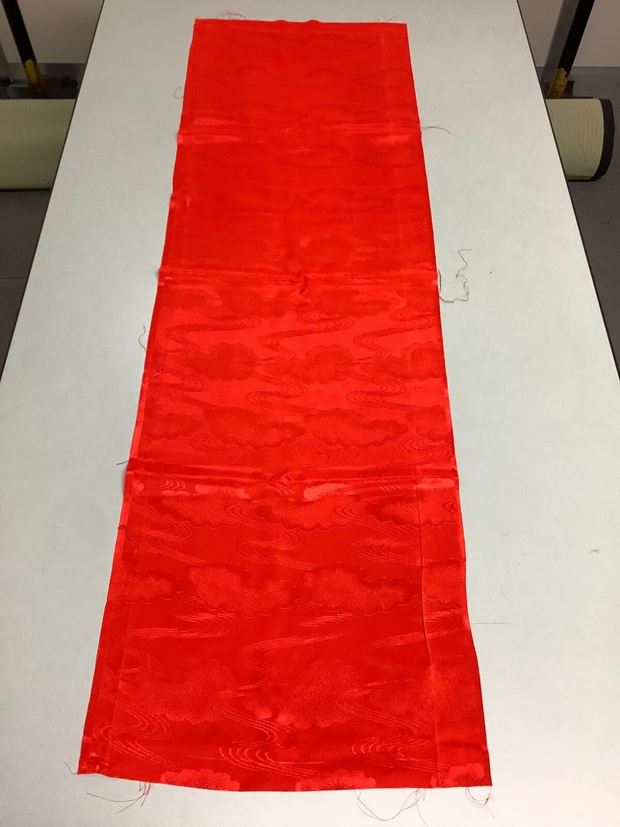 Japanese Vintage Kimono Fabric cloth Boro Polyester Red dirt 47.2