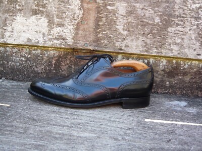 JOSEPH CHEANEY BROGUES SCHUHE VINTAGE SCHWARZ LEDER UK9,5 HERREN