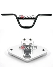 HONDA CT70 KO ATC70 Z50 BMX HANDLEBARS BLACK & SILVER TRIPLE CLAMP SET 