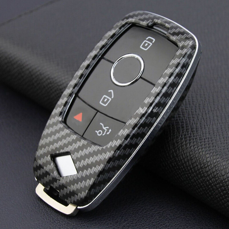 Coque Silicone Clé Mercedes Classe A B C E G S Etc. - Protection Anti-rayures, Porte-clés Inclus - Argenté
