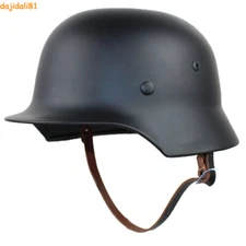 WWII German Soldier M35 Black Steel Helmet Military Field Helmet Motorcycle Hat