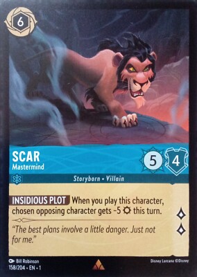 158/204 SCAR MASTERMIND THE FIRST CHAPTER RARE DISNEY LORCANA CARD