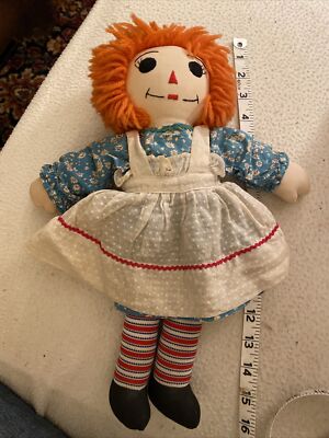 Vintage Raggedy Ann Doll 15.5” Tall, Hand Made, Orange Hair | eBay