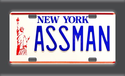 #ad ASSMAN License Plate Aluminum 6quot;x12quot; Seinfeld Kramer Funny $14.24