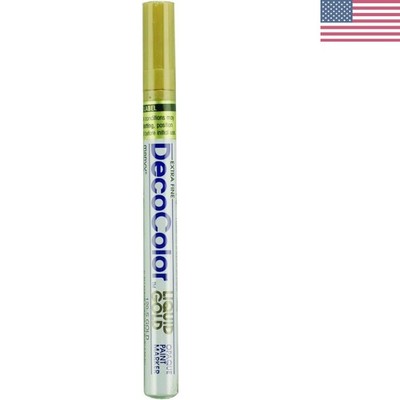 Uchida Deco Color Gold Liquid Marker - Fine Tip for Detailing on Glass & More