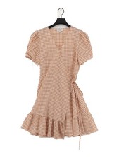 Loft Wrap Midi Dress in Tan