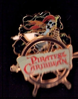 Disney 2006 Pirates Of The Caribbean Skull At Ship's Wheel Pin