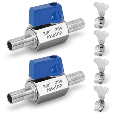 #ad 3 8” Hose ID Barb Ball Valve 304 Stainless Steel Mini Shut Off Valve for Wate... $29.24