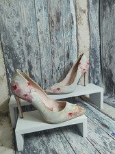 Womens Ted Baker Heels Shoes Floral Rose Gold UK 7 Designer Party Occasion