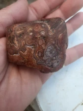 Red Drusy Quartz Crystal  On Agate Botryoidal Heads Free Form Polish Rare