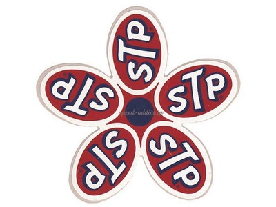 60s Vintage STP Sticker Flower Power 100mm x 100mm