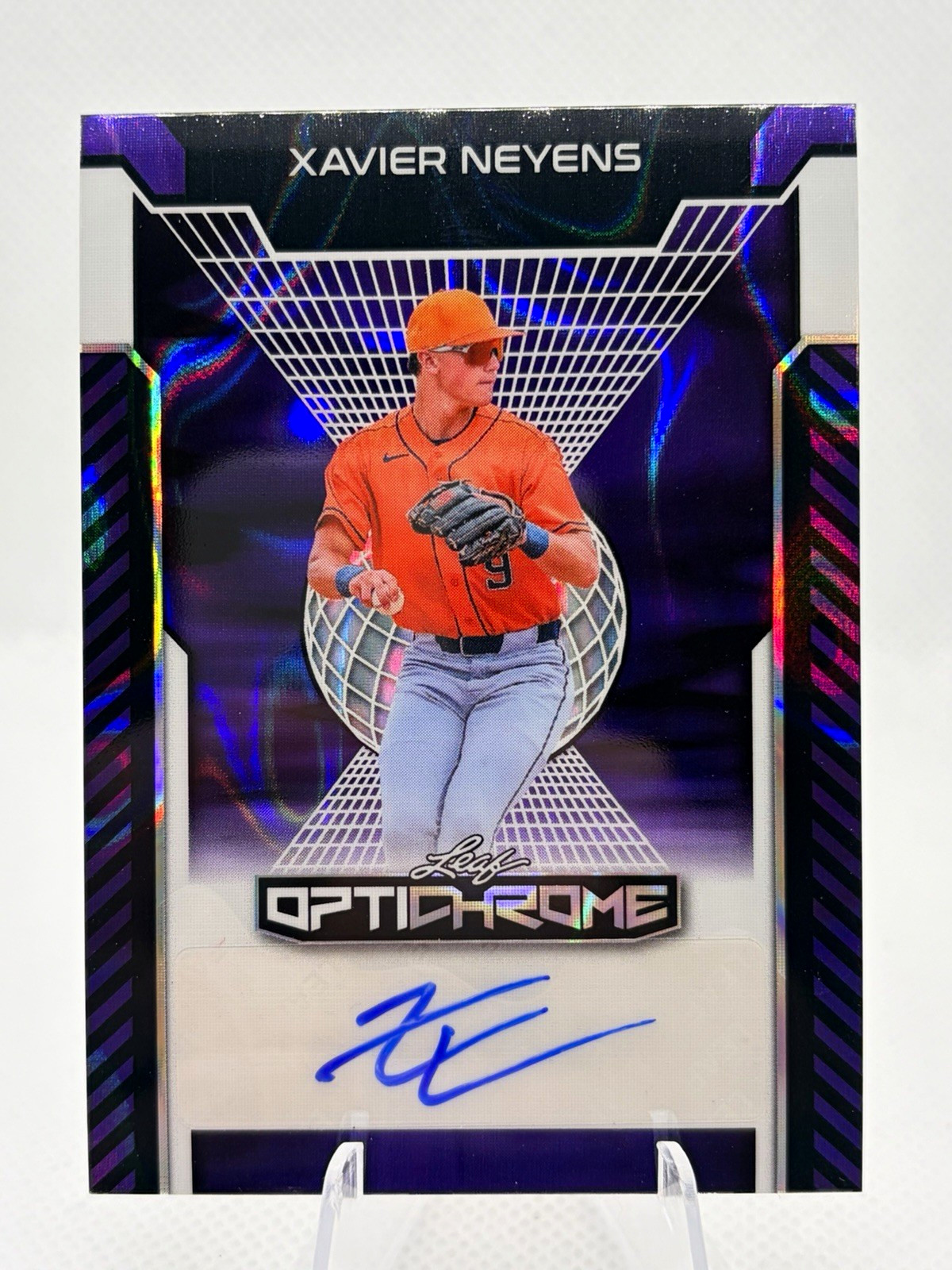 2025 Leaf Optichrome Baseball Xavier Neyens Purple Lava Auto /5 #BA-XN1