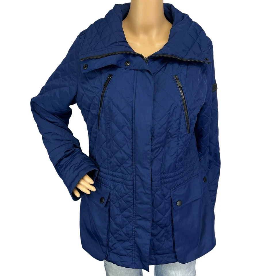 BCBGeneration Quilted Puffer Coat Royal Blue Jacket Size L - Image 2 of 4