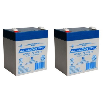 Power-Sonic PS-1250F2 12V 5Ah Security Alarm System Fire Panel Battery - 2 Pack