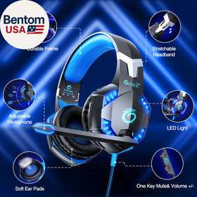 G2000 Gaming Headset for PS5 PS4 Xbox One Controller,Bass Surround Noise Cancell