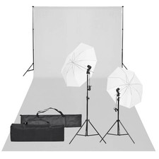Kit per Studio Fotografico con Set di Luci e Fondale vidaXL