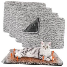 4 Pack Self Warming Cat Pads Self Heating Cat Mat Washable 16 x 20 Inch Gray