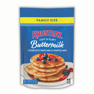 Krusteaz Complete Buttermilk Pancake and Waffle Mix 5 lb Family Bag (4 Pack)