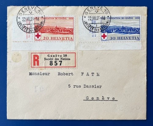 Nice SWITZERLAND 1939  'RED CROSS' First Day Cover  FDC Sc# 268-269