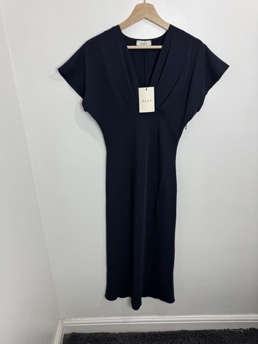 Jaki London Juliette Kleid V-Ausschnitt Navy Medium Neu Mit Etikett