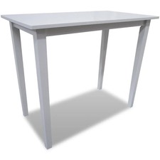 Wooden Bar Table White Kitchen Dining Room Console Tall Accent Furniture