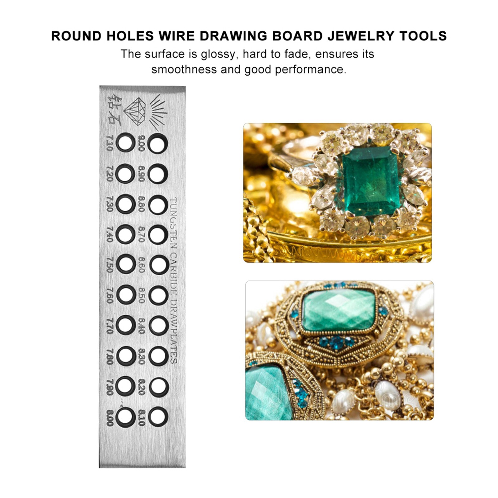 New Round Holes Wire Drawing Board Metal Drawplate Jewelry Tools Decorations Acc