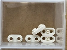 LEGO Parts - White Plate, Round 1 x 2 with Open Studs - No 35480 - QTY 5
