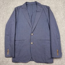 J.Crew Ludlow Slim Fit Blazer Mens 36R Navy Blue Somelos Cotton Linen Blend