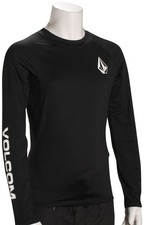 Volcom Boy's Lido LS Rash Guard - Black - New