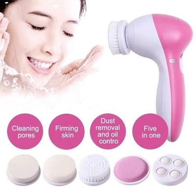 5 in 1 Deep Clean Face Skin Electric Facial Cleaner Care Brush Massager Scrubber