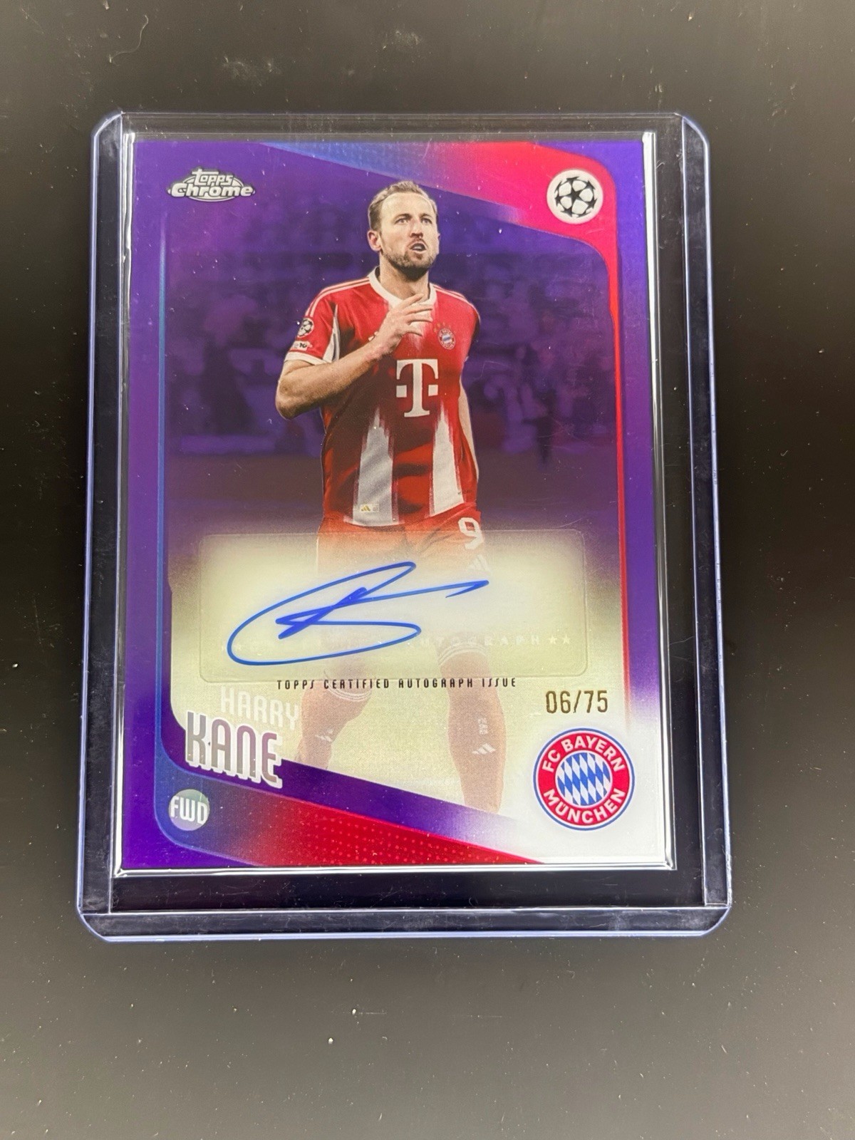2025/26 Topps Chrome UEFA - Harry Kane - Purple Refractor -  06/75 - Auto Bayern