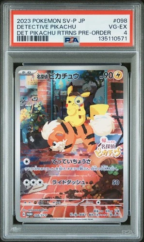 2023 POKEMON JPN SV-P PROMO #098 DETECTIVE PIKACHU PSA 4