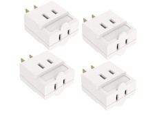 Oviitech Single Receptacle to 3 Outlet Cube Wall Tap,Plug-In Triple 4 Pack